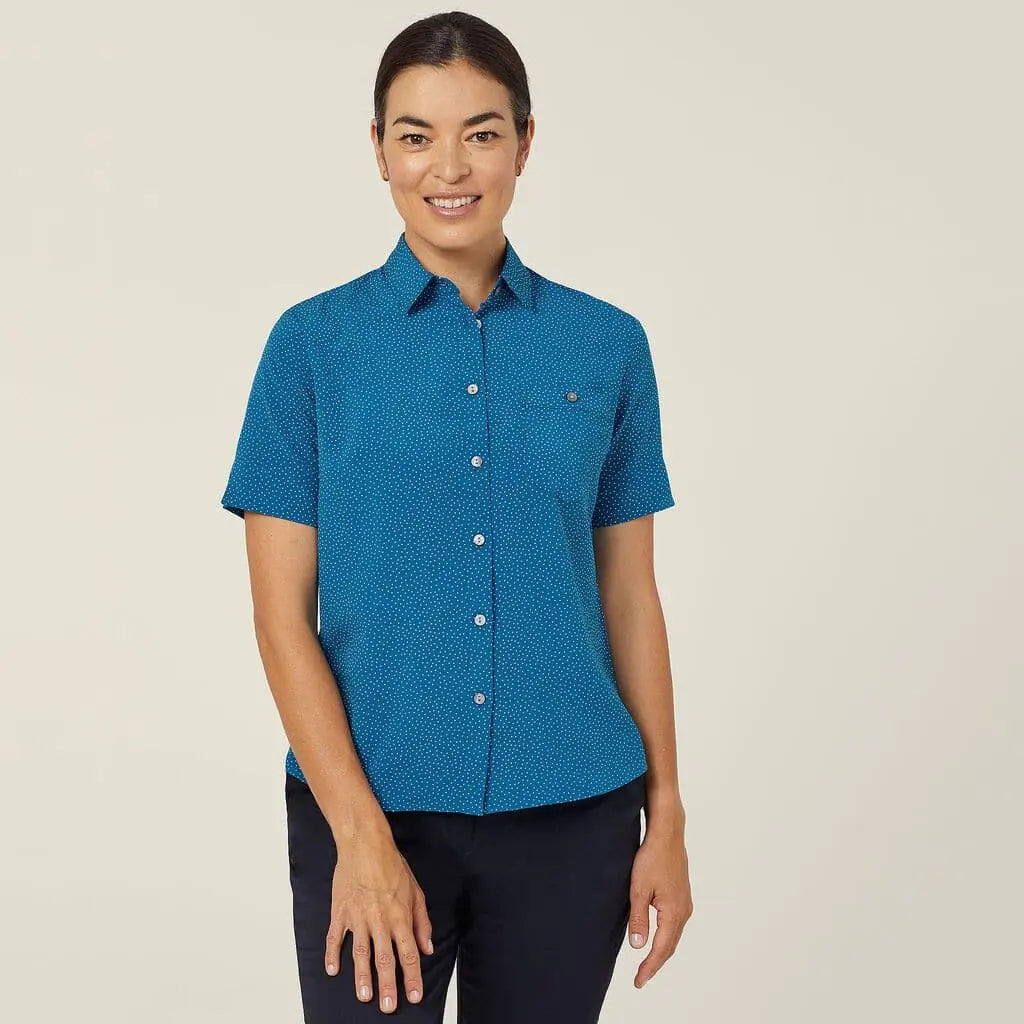 NNT Silvi Spot Print Short Sleeve Shirt CATU7H - City Workwear